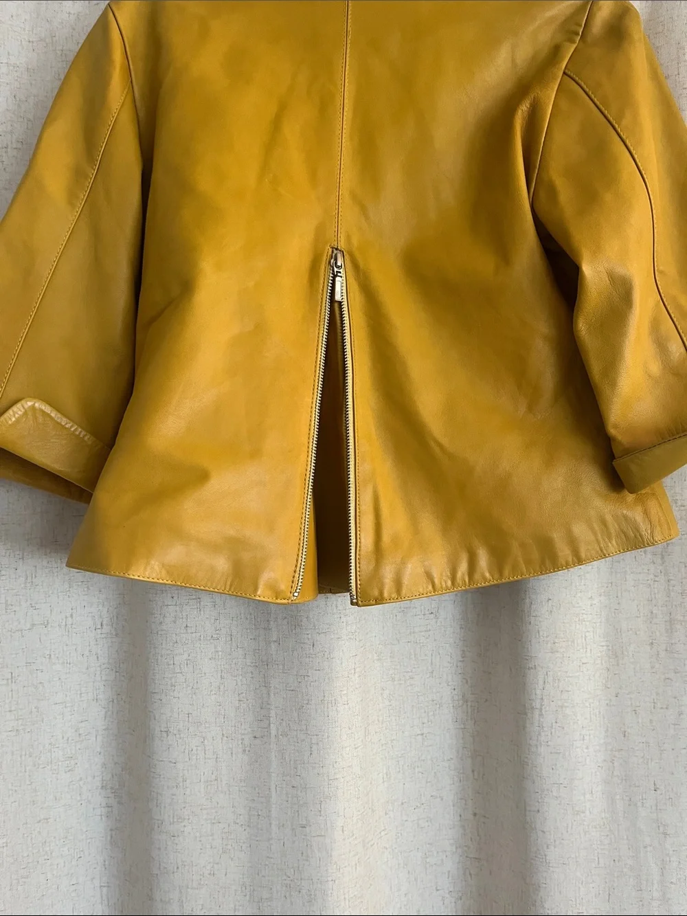 MARC A DOLCI yellow leather jacket size s